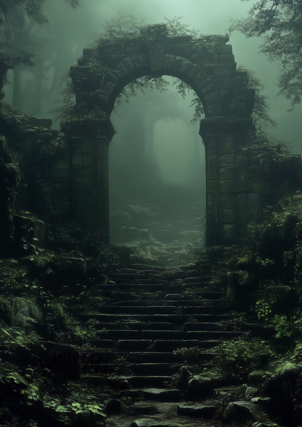 Ancient Stone Spring Archway Wall Art Print