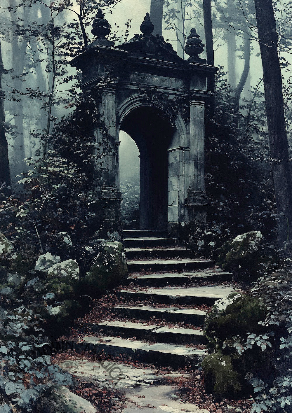 Ivy Covered Ruins Wall Art Print