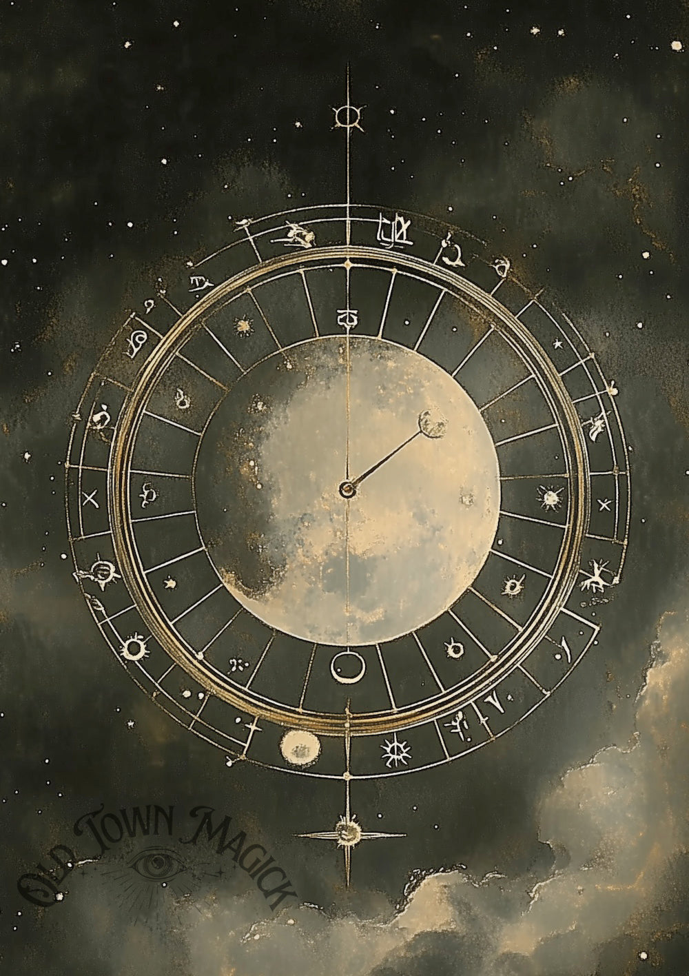 Celestial Clock Wall Art Print