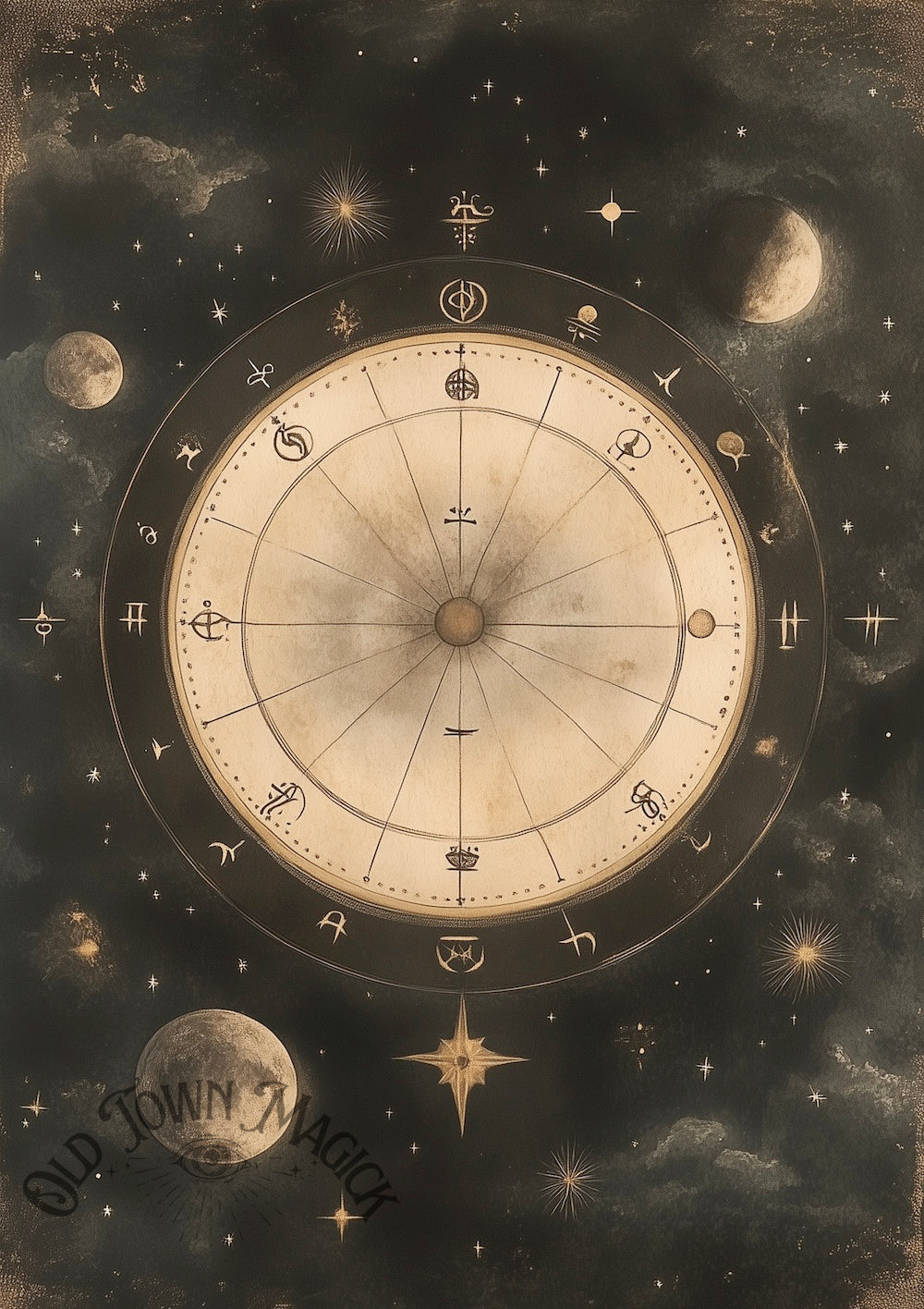 Vintage Compass Wall Art Print