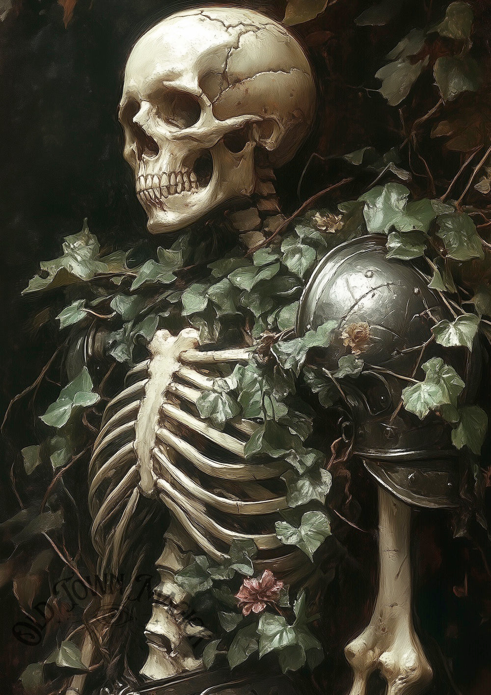 Armored Skeleton Relic Wall Art Print