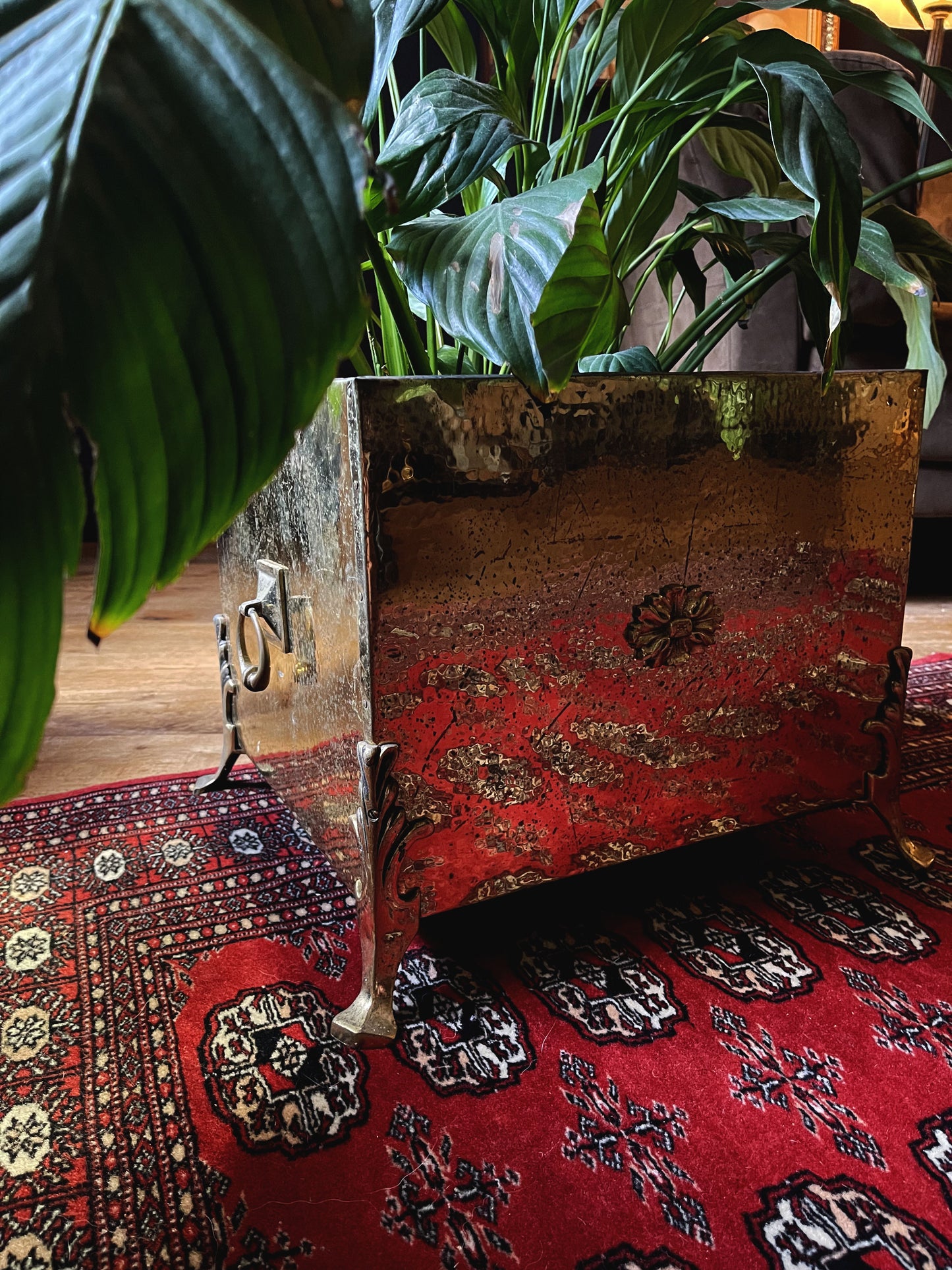 Antique Brass Coal Box/Planter