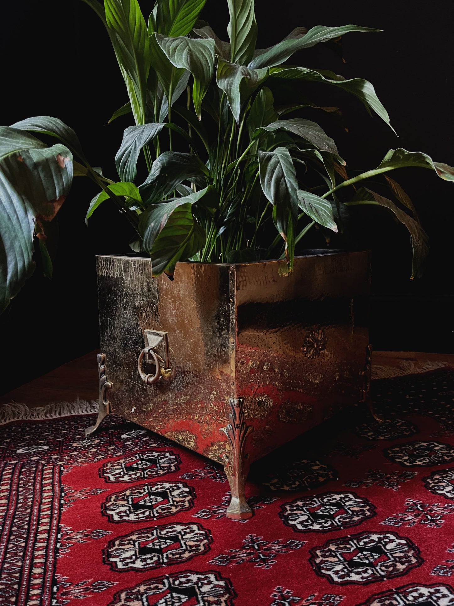 Antique Brass Coal Box/Planter