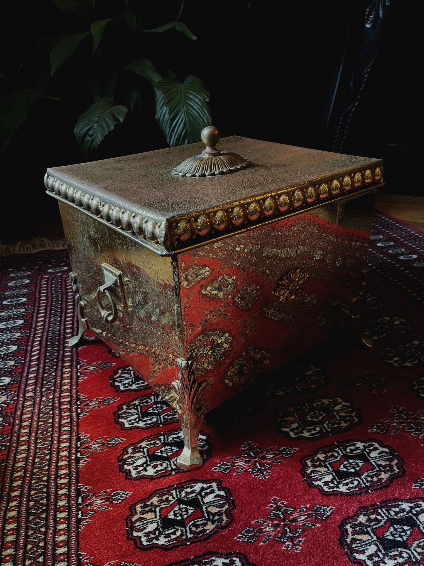 Antique Brass Coal Box/Planter
