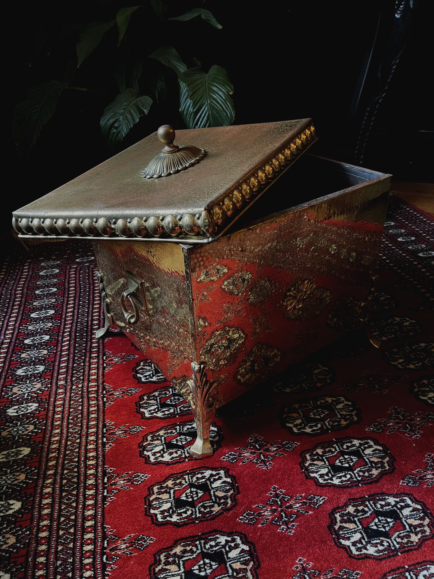 Antique Brass Coal Box/Planter