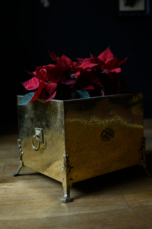 Antique Brass Coal Box/Planter