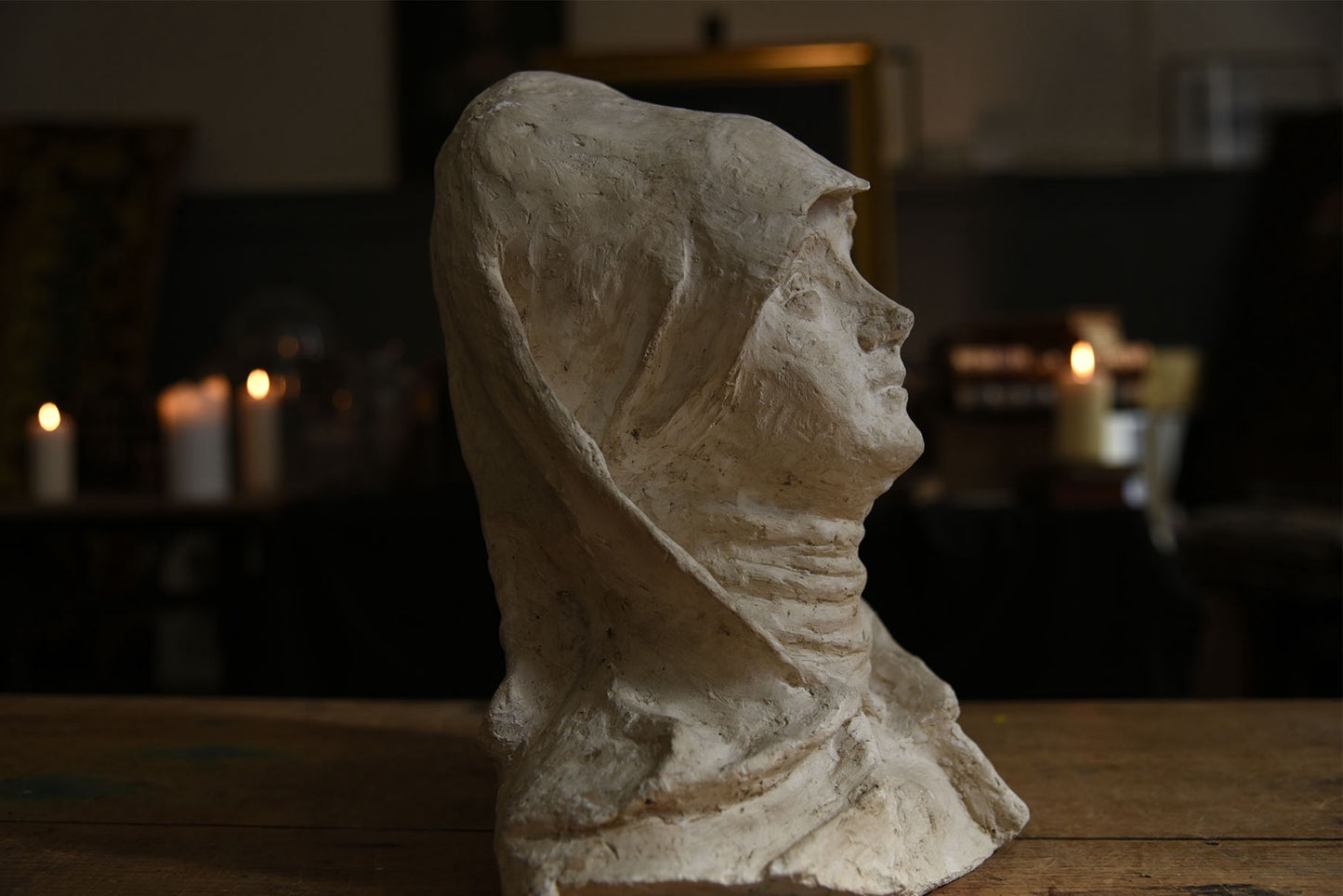 Mid 20th Century Plaster Bust of a Young Nun