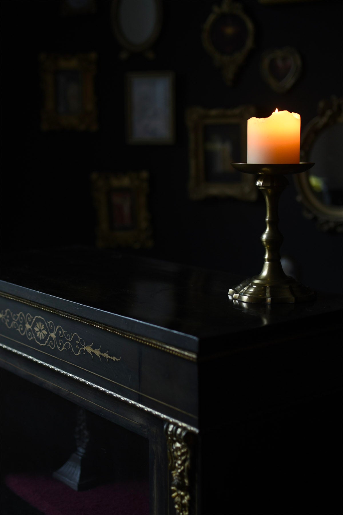 Pair of Antique Victorian Pier Cabinets with Velvet Interior – Gothic Display Cabinets - Old Town Magick