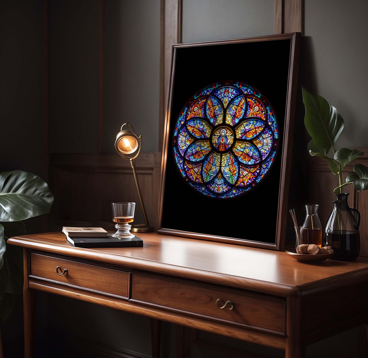 Gothic Rose Window Cathedral Occult Esoteric Wall Art Print