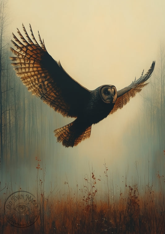 Morning Owl Flight Wall Art Print