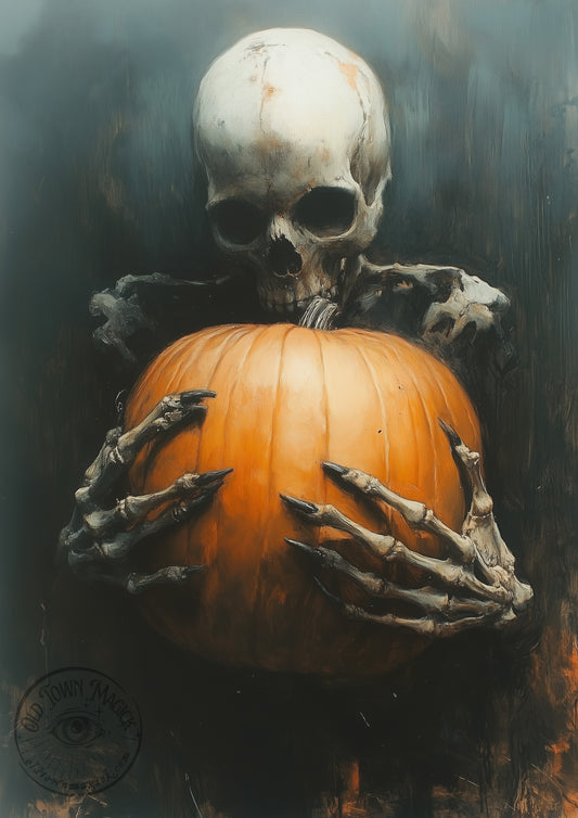 The Embrace Pumpkin Wall Art Print