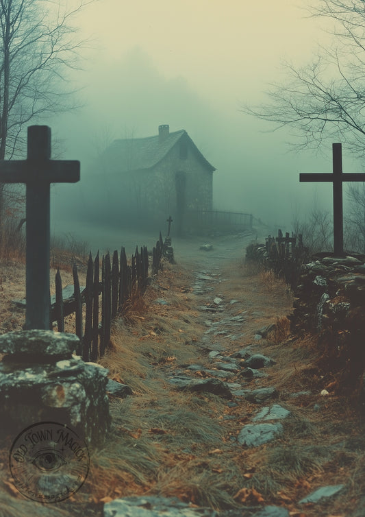 Creepy Abandoned Church Wall Art Print