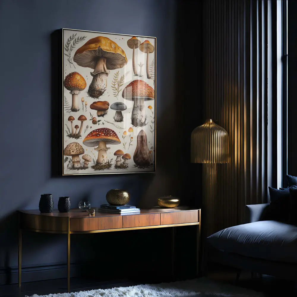 Vintage Mushroom Botany Occult Esoteric Wall Art Print