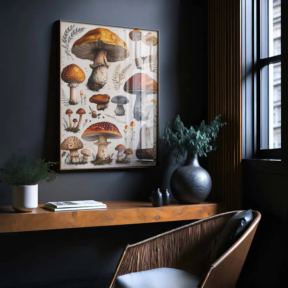 Vintage Mushroom Botany Occult Esoteric Wall Art Print