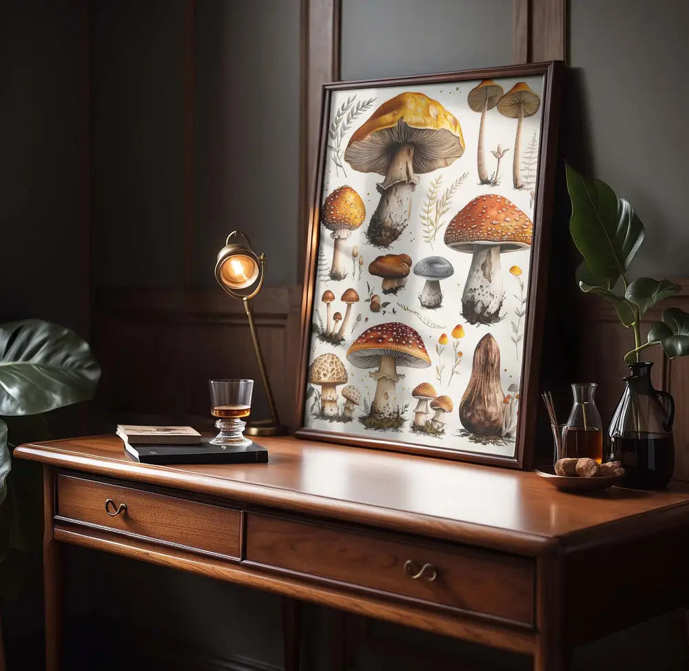 Vintage Mushroom Botany Occult Esoteric Wall Art Print