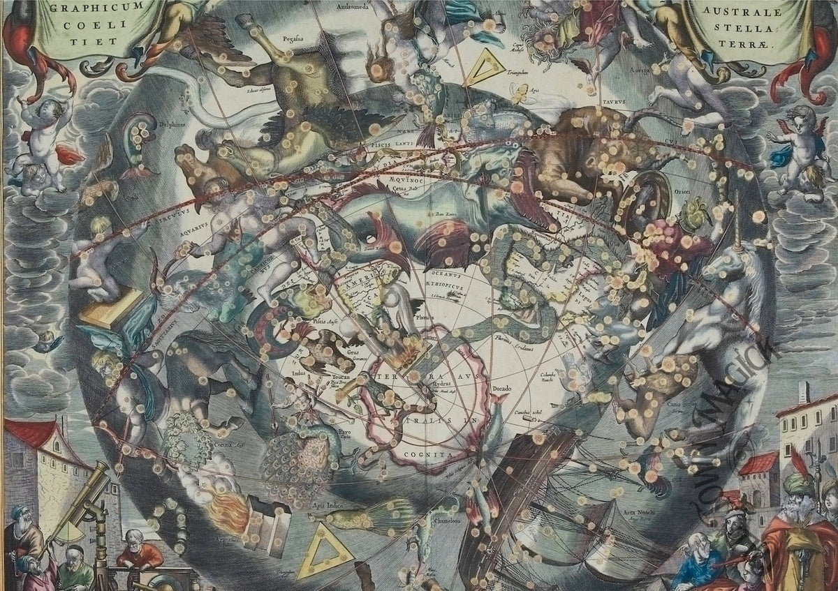 Celestial Cartography Wall Art Print – Vintage Star Map Celestial Art - Old Town Magick