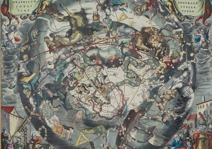 Celestial Cartography Wall Art Print – Vintage Star Map Celestial Art - Old Town Magick
