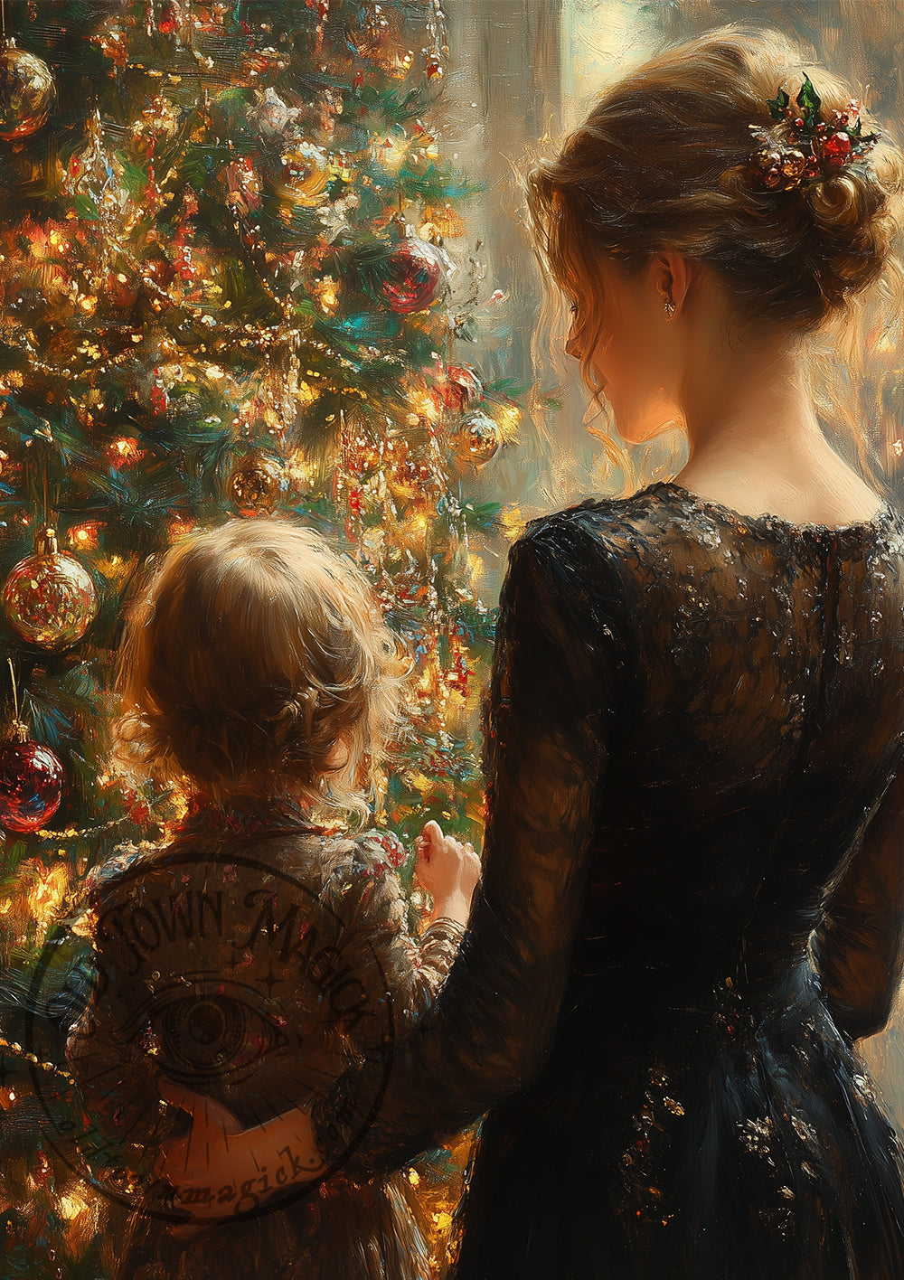 Christmas Eve Glow – Candlelit Winter Scene – Holiday Wall Art Print - Old Town Magick