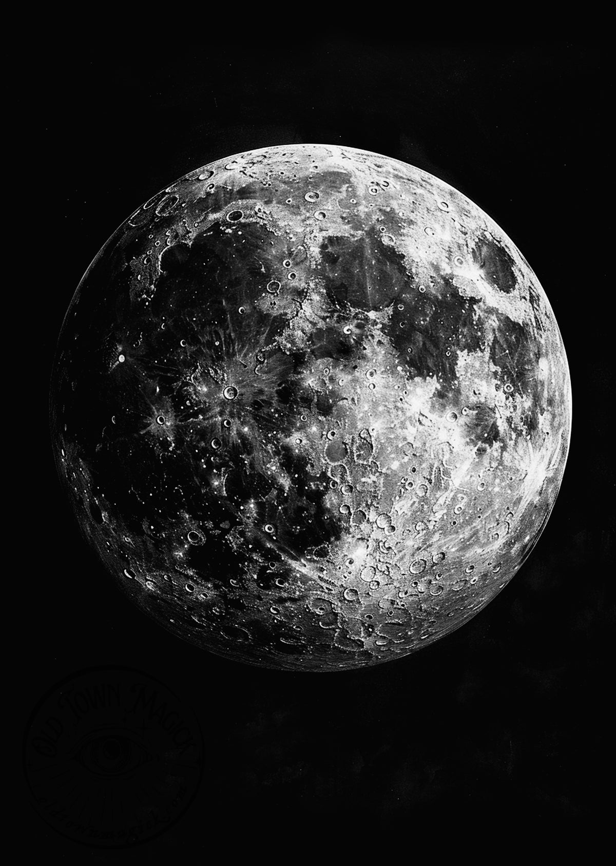 Full Moon Energy – Lunar Power Occult Illustration – Dark Academia Wall Art Print