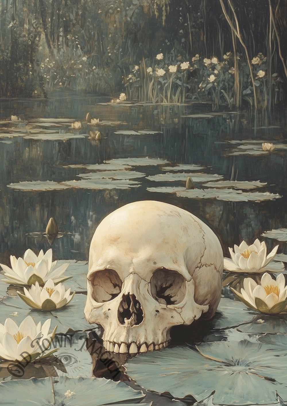 Skull in the Water Wall Art Print