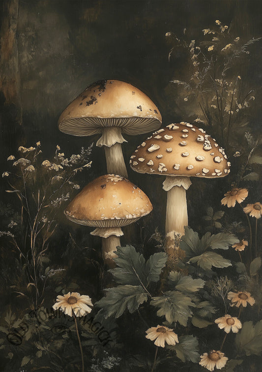 Forest Mushrooms Wall Art Print
