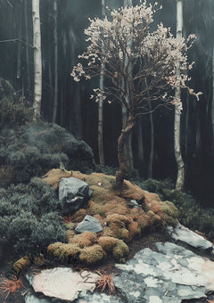 Enchanted Forest Clearing Wall Art Print – Mystical Woodland Landscape
