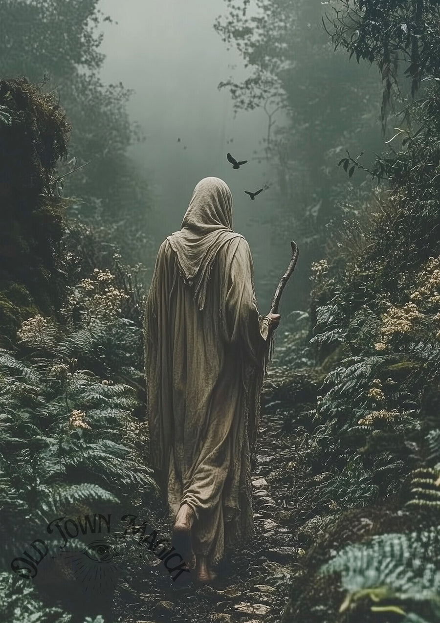 The Hermit's Journey Wall Art Print – Mystical Spiritual Artwork
