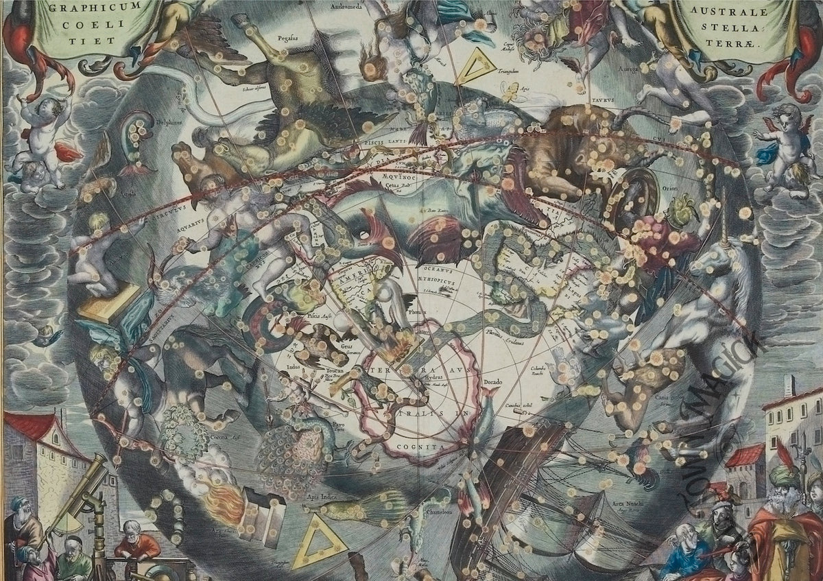 Celestial Cartography Wall Art Print – Vintage Star Map Celestial Art