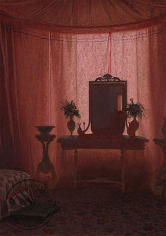 Bernstorff Palace Bedroom Interior – Classical Palace Room Painting – Dark Academia Wall Art Print