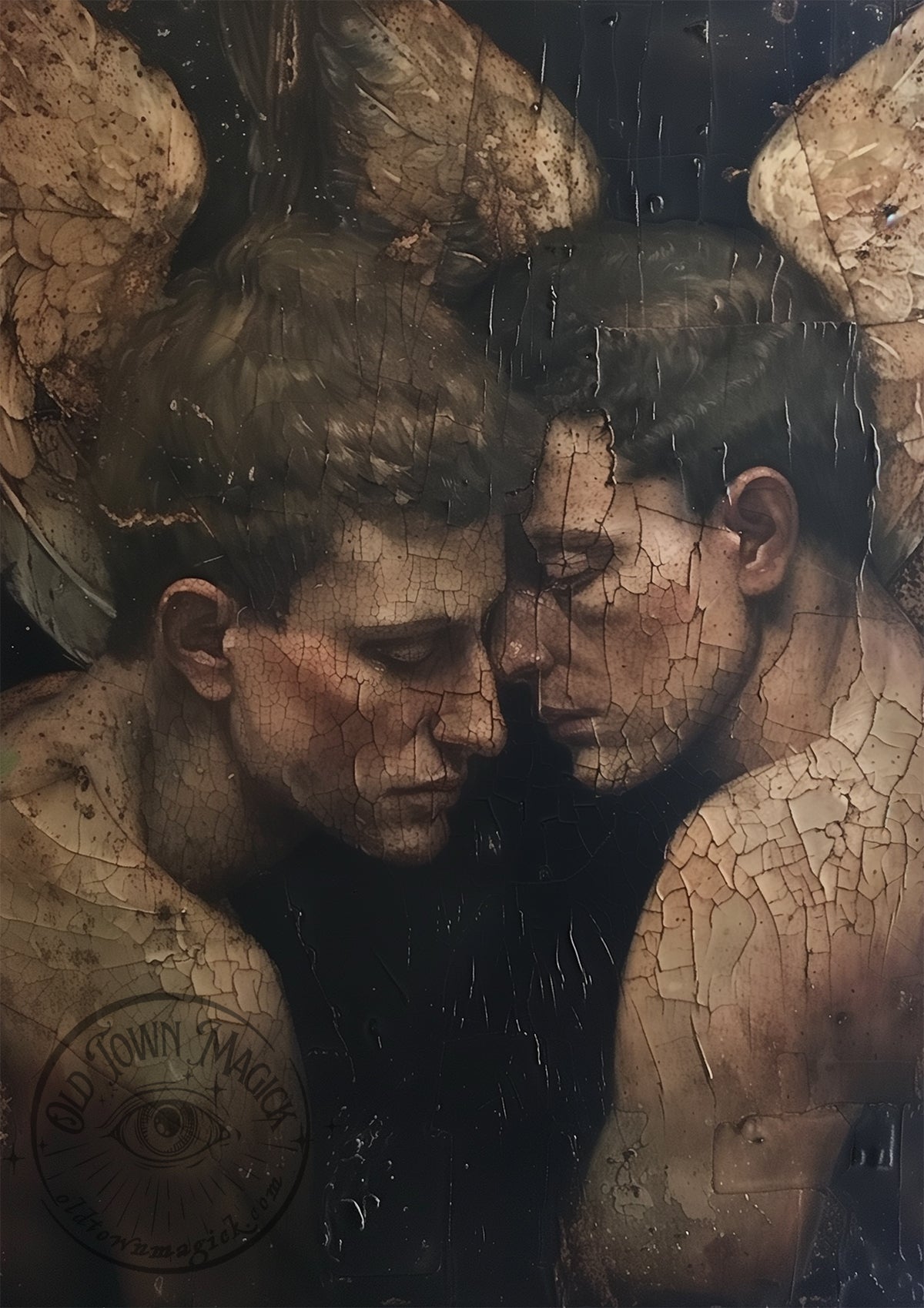 Ancient Angels – Vintage Religious Oil Painting Style Wall Art Print