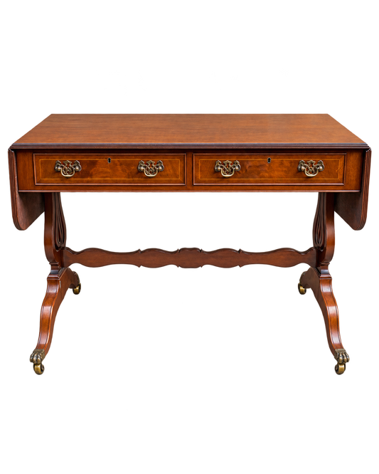 Vintage Regency Style Mahogany Sofa Table with Drawers