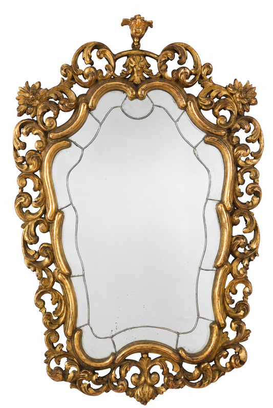 Antique Spanish Cornucopia Mirror – Ornate Gilt Wall Mirror