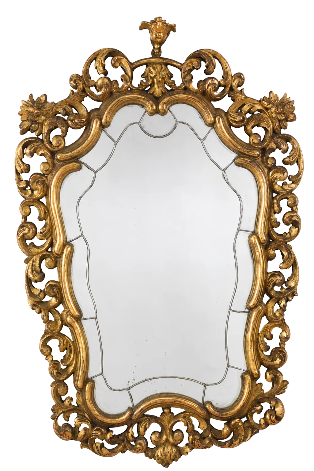 Antique Spanish Cornucopia Mirror – Ornate Gilt Wall Mirror