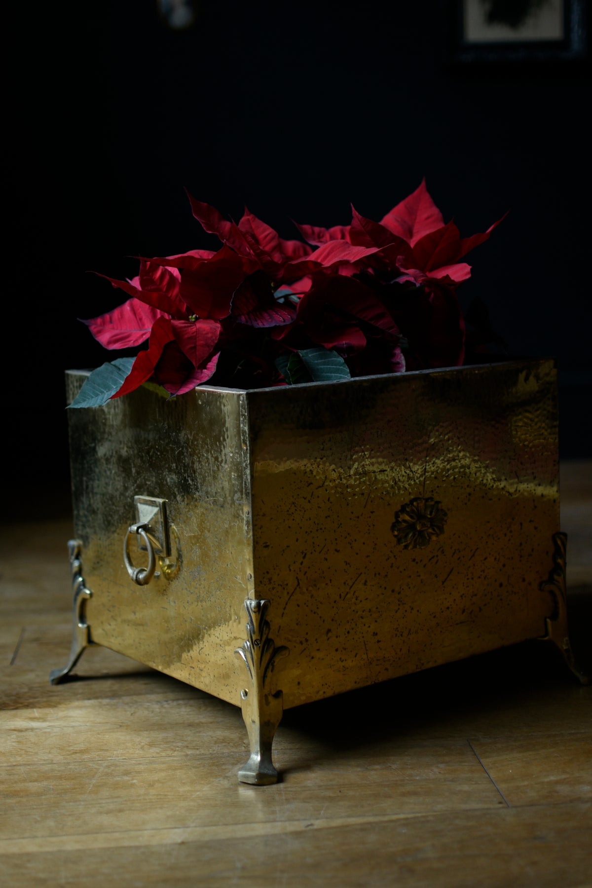Antique Brass Coal Box or Planter – Victorian Fireplace Decor - Old Town Magick
