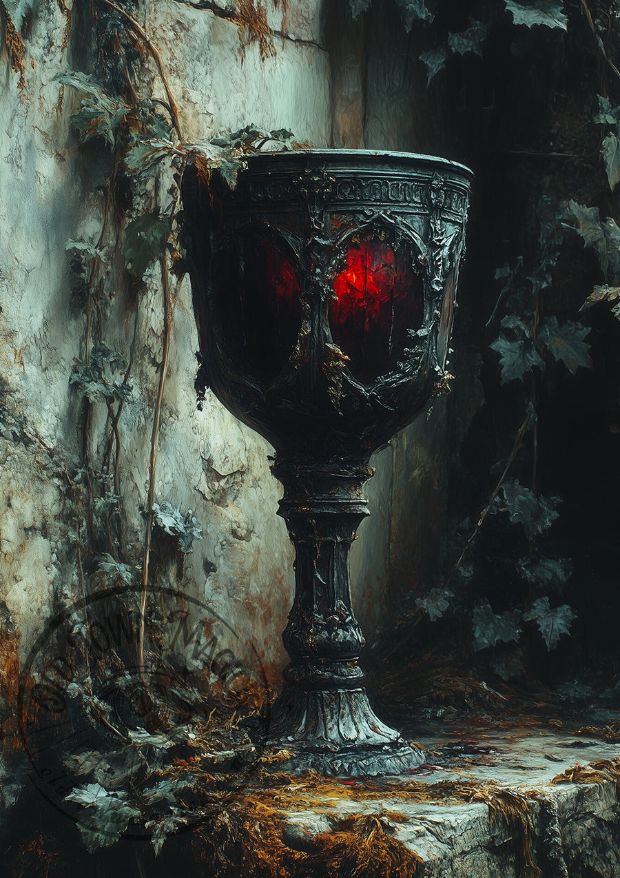 Dark Lord's Chalice – Gothic Ritual Goblet – Fantasy Wall Art Print