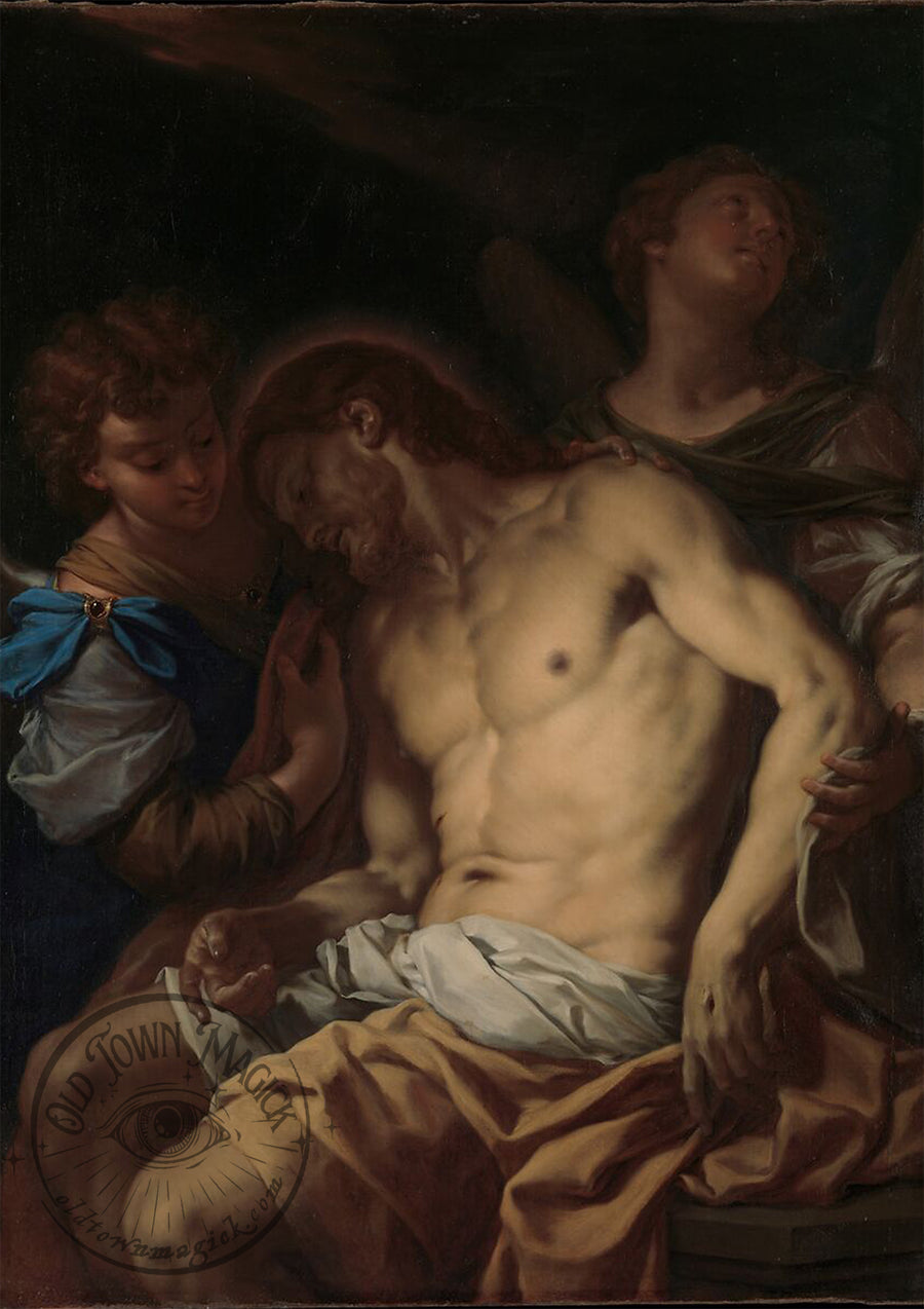 Dead Christ Supported by Angels – Religious Renaissance Painting – Classical Wall Art Print