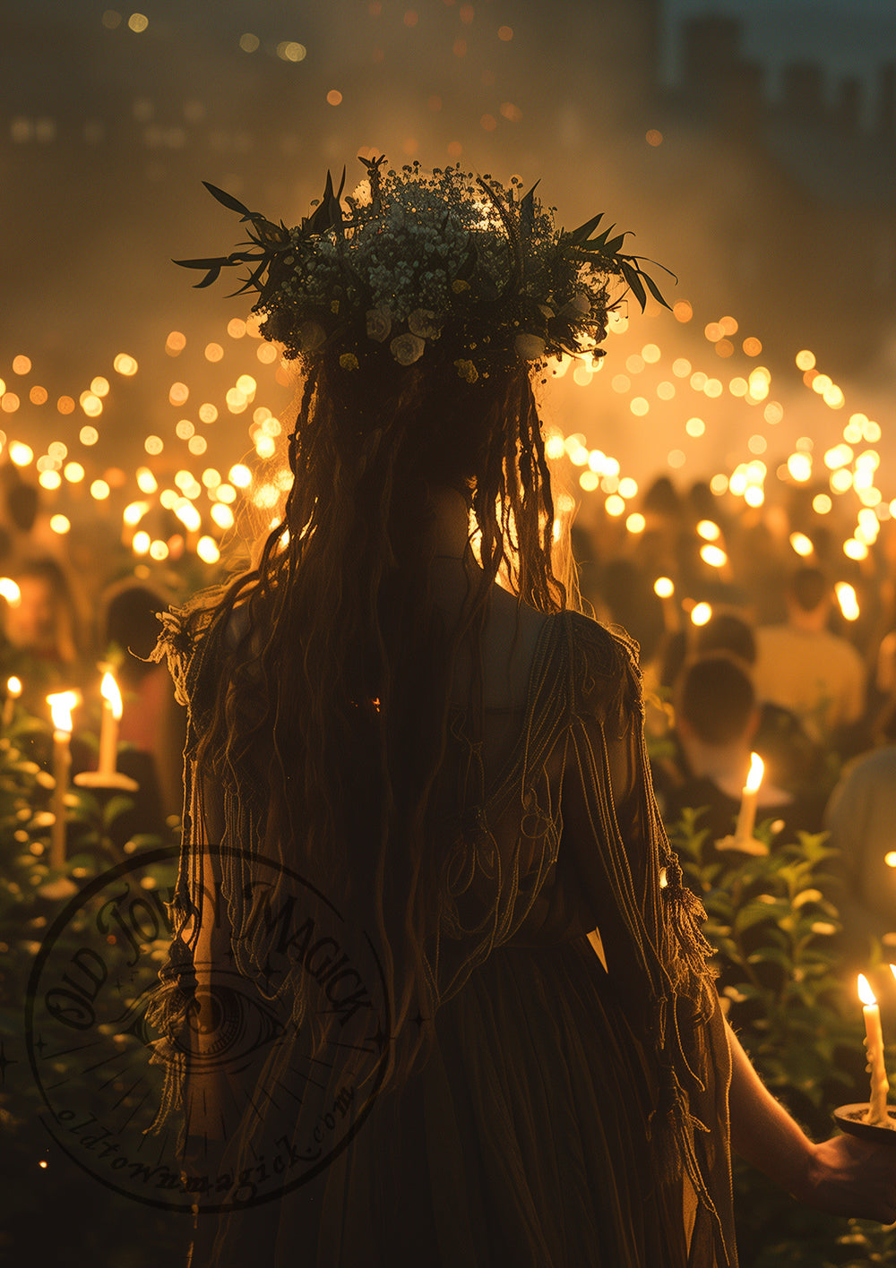 Festival of Light – Candlelit Celebration Scene – Mystical Wall Art Print