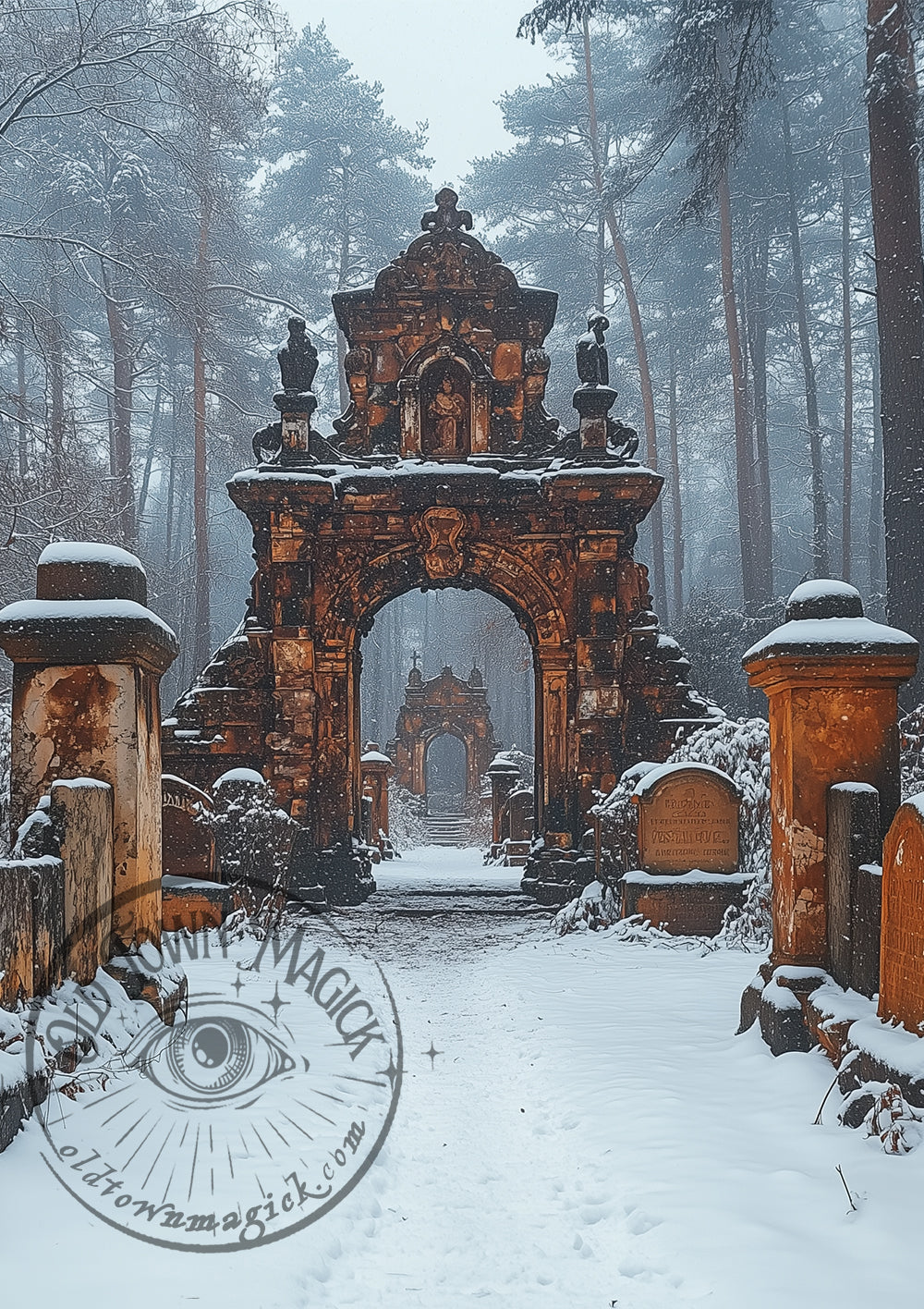 Ice Palace – Frozen Castle Landscape – Fantasy Winter Wall Art Print