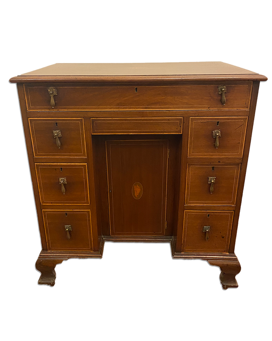 Inlaid Mahogany Kneehole Desk