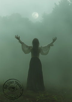 Moon Beckon – Mystical Lunar Ritual Illustration – Occult Gothic Wall Art Print