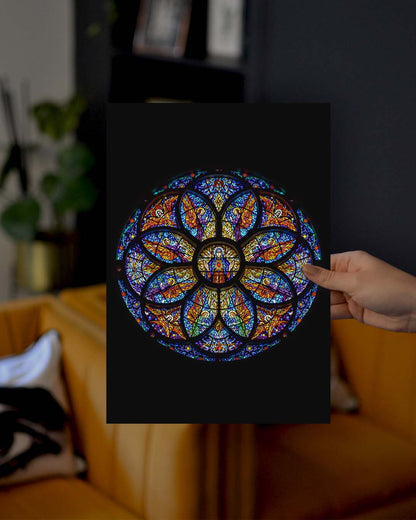 Gothic Rose Window Cathedral Occult Esoteric Wall Art Print