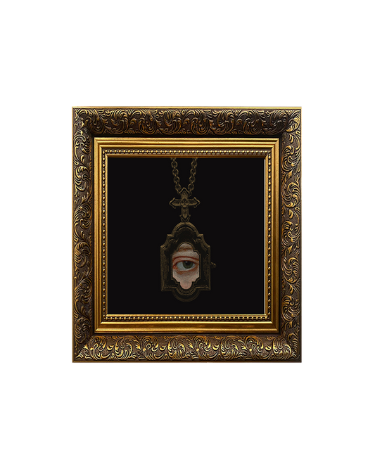 Ocula Minima 'Black Locket' Framed Square Print (15cm x 15cm)