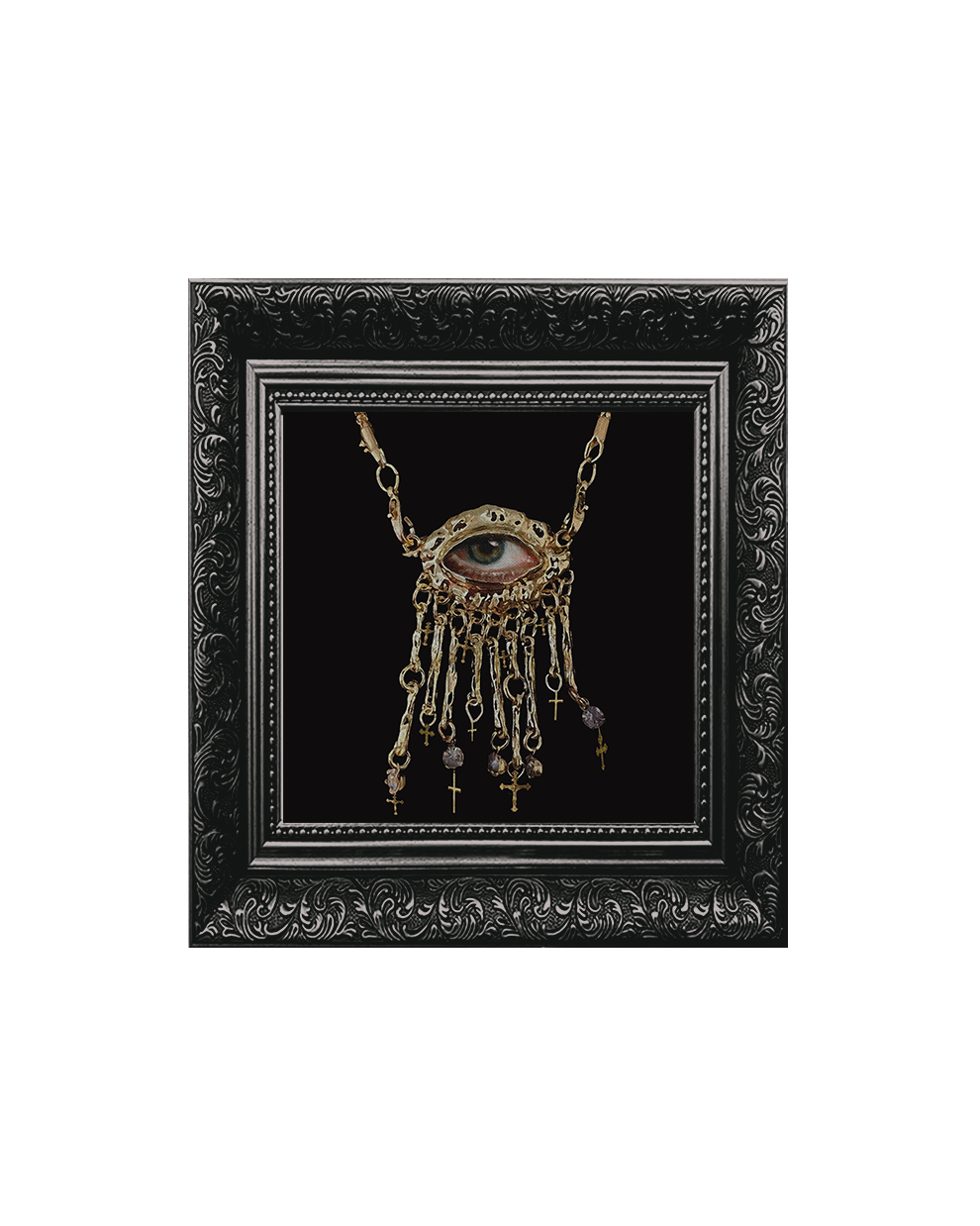 Ocula Minima 'Chains' Framed Square Print (15cm x 15cm)