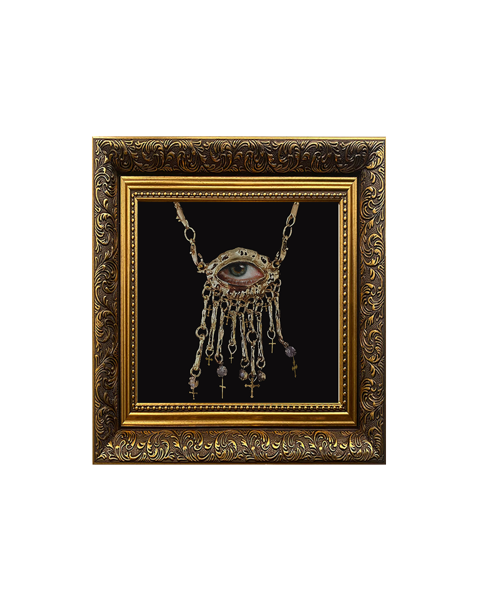 Ocula Minima 'Chains' Framed Square Print (15cm x 15cm)