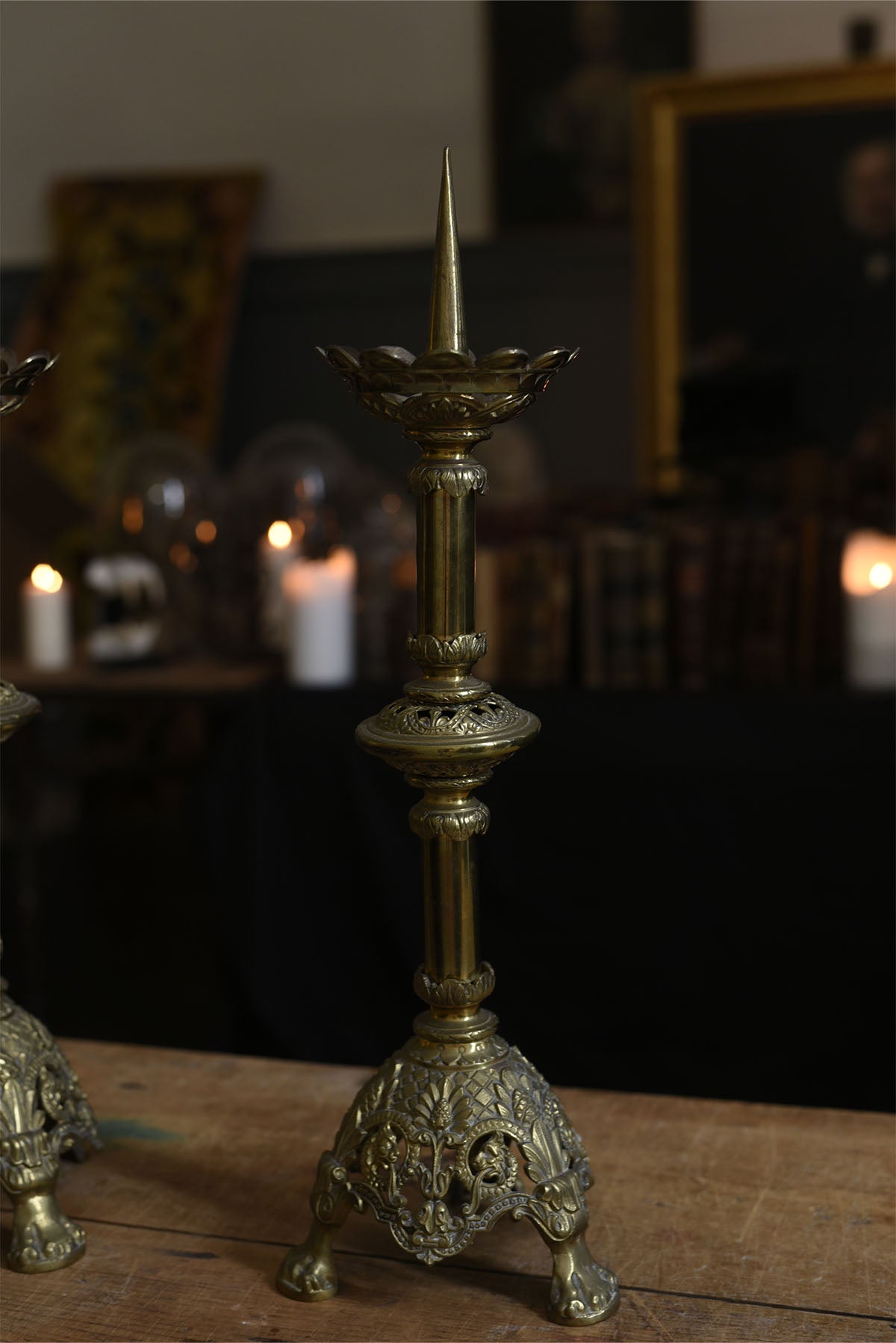 Antique Brass Candlesticks – Vintage Taper Candle Holders - Old Town Magick