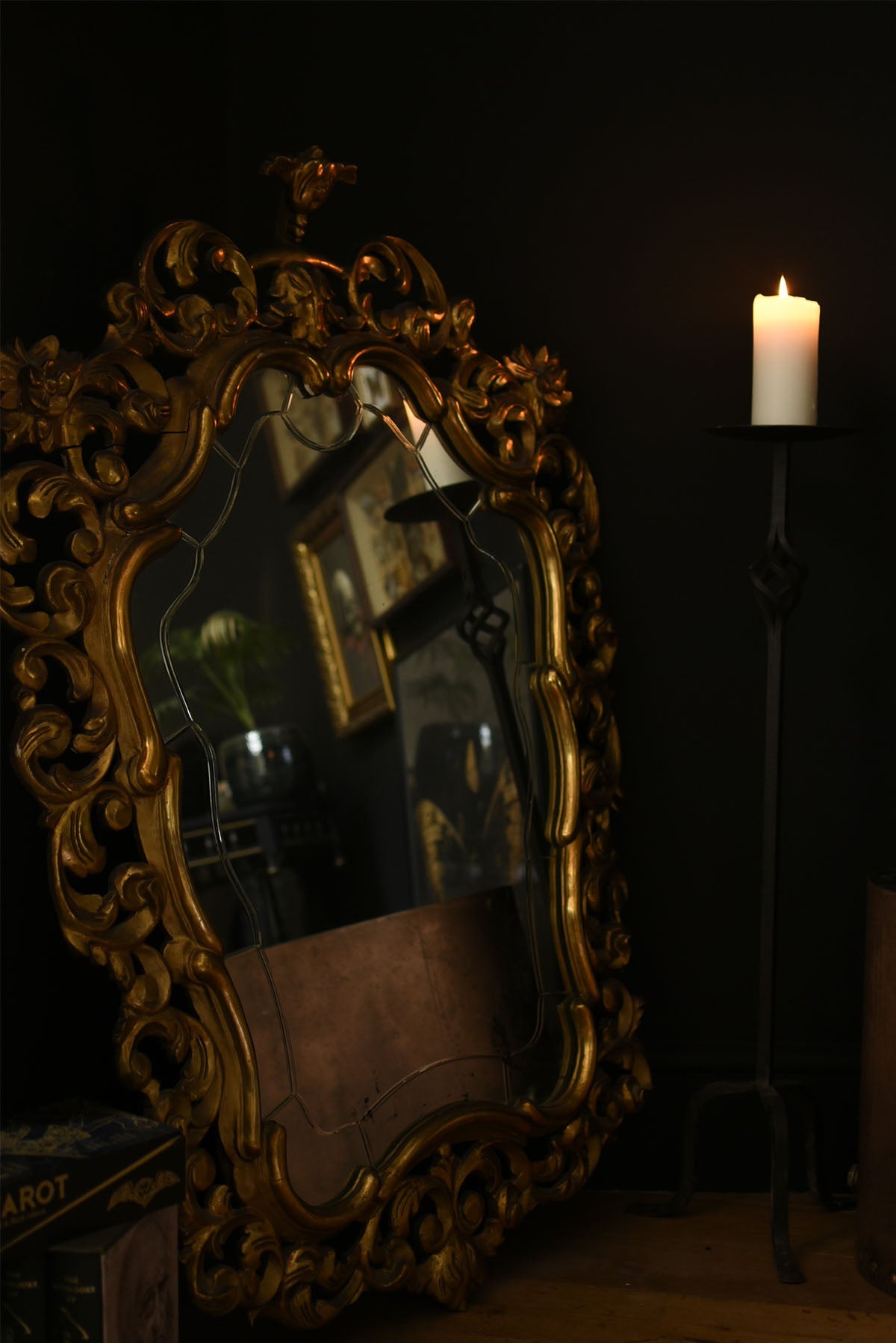 Antique Spanish Cornucopia Mirror – Ornate Gilt Wall Mirror - Old Town Magick