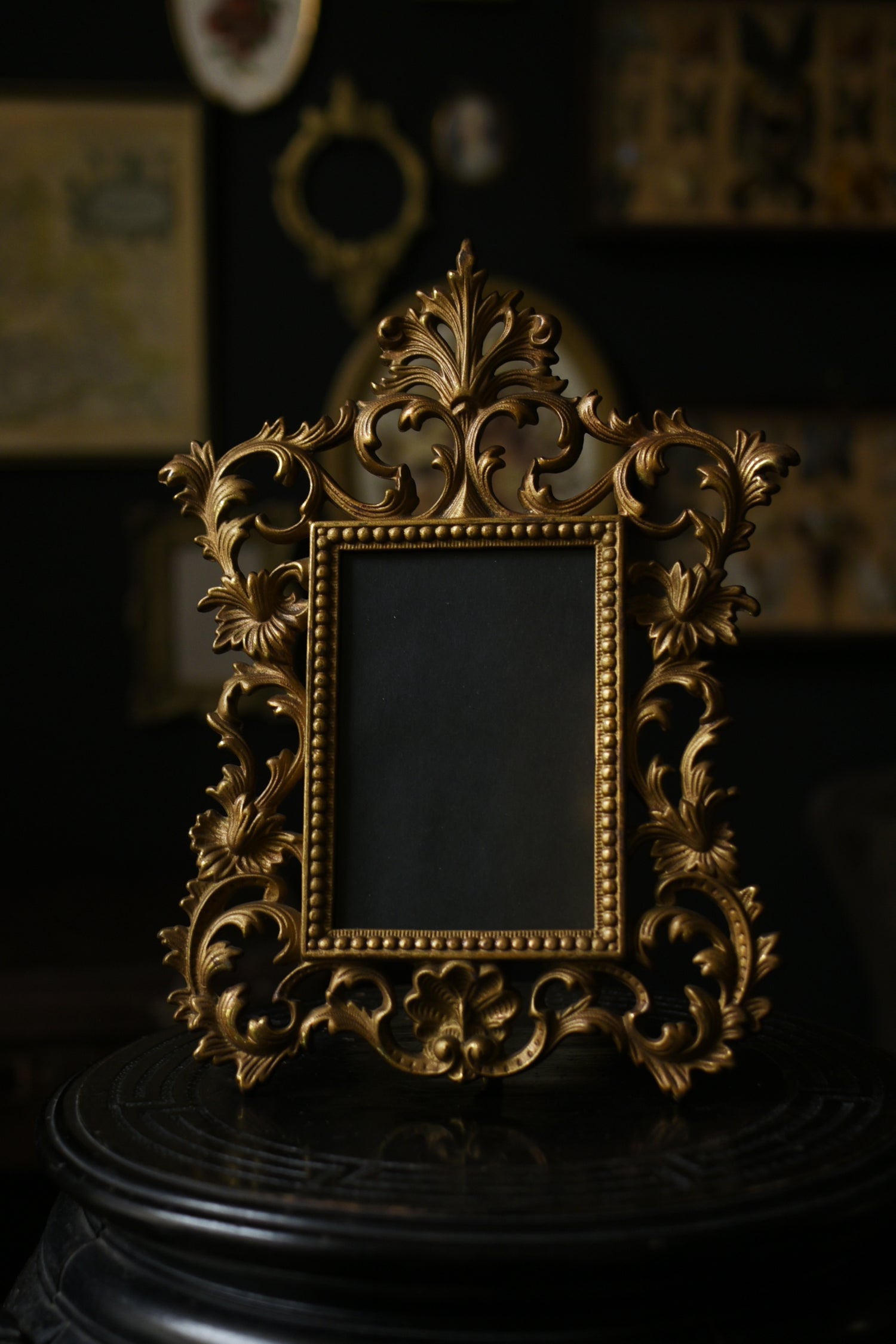 Antique Baroque Style Desk Picture Frame – Ornate Gold Display Frame - Old Town Magick