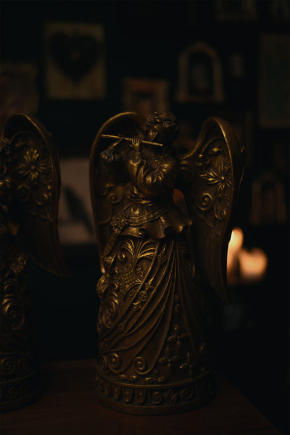 Set of Extra Large Gilded Musical Angels – Exquisite Decorative Figures