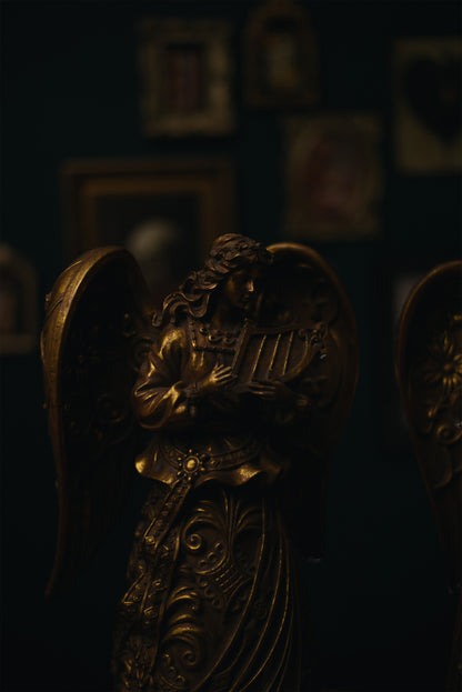 Set of Extra Large Gilded Musical Angels – Exquisite Decorative Figures