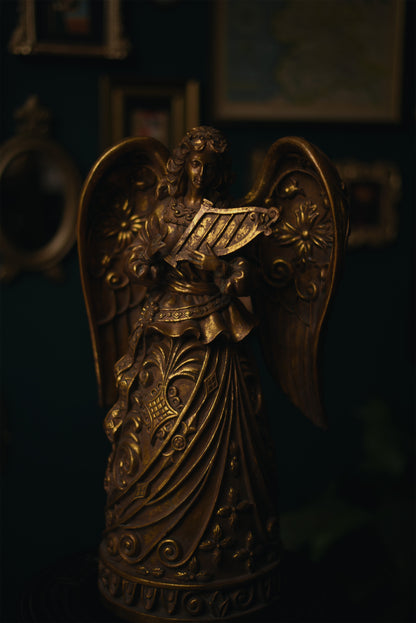 Set of Extra Large Gilded Musical Angels – Exquisite Decorative Figures